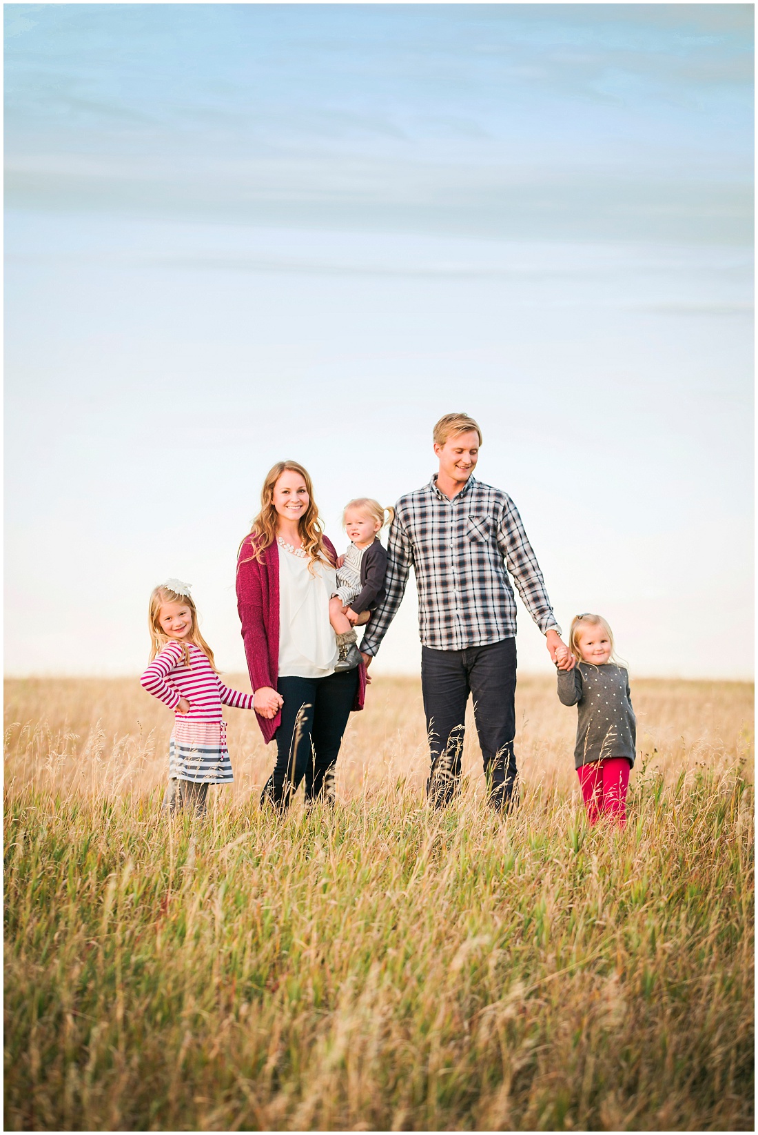 family of 3 girls