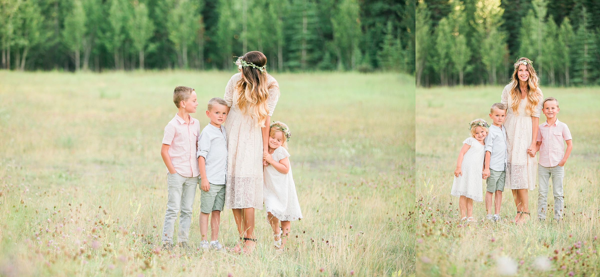 mom and her 3 kids, family photo session